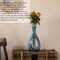 16-Inch Multitone Glass Table Vase in Blue Hue - Minimalist, Decorative Boho Vase with Rustic Farmhouse Style Perfect for Home Decor - Living Room, Bedroom Table, Kitchen Shelf, or Office Desk Decor